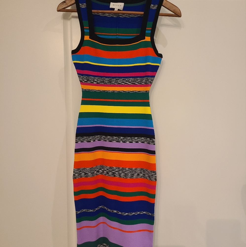 Milly rainbow striped dress